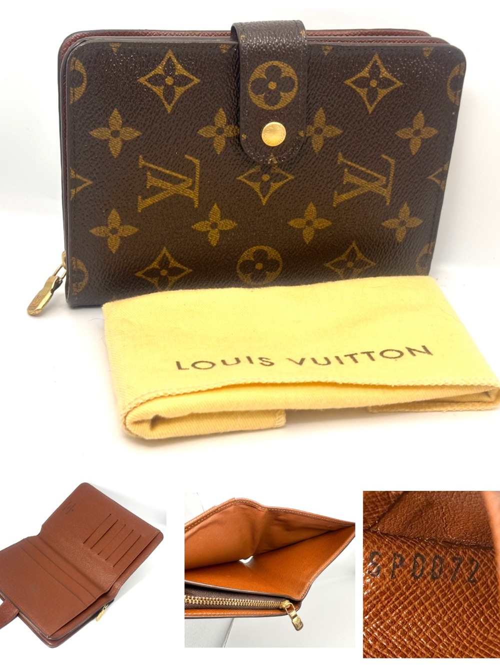 Louis Vuitton Monogram zip around Papier wallet passport holder + dust bag